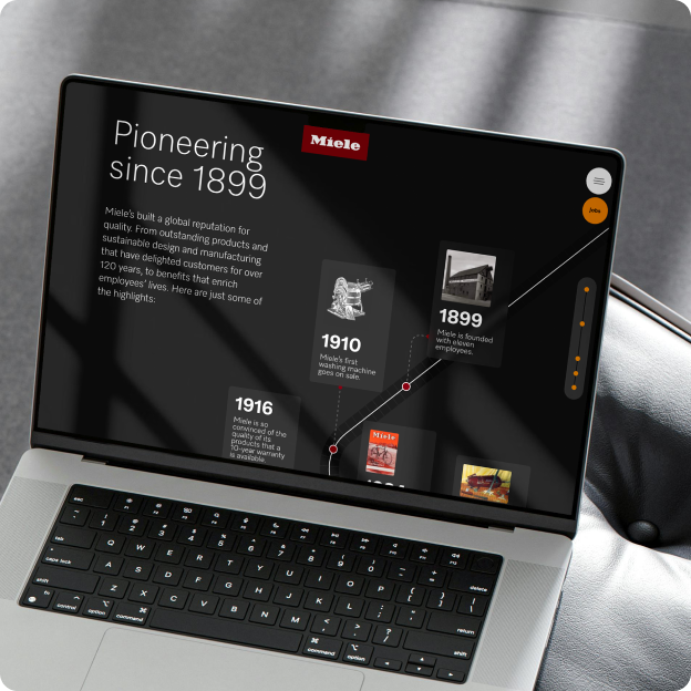 Laptop with Miele website